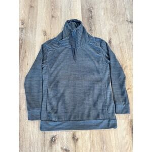 Columbia Womens Gray Waffle Knit Funnel Neck Pullover Top Size S